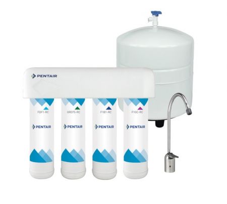 Pentair 4-Stage RO System - Includes install kit and easy to change Filters and Membrane.