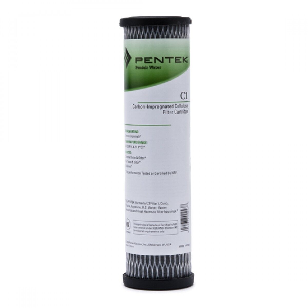 Standard 10" Carbon-Impregnated Premium Pleated Filter Cartridge, 5-Micron. Great for Sediment and Chlorine, Taste and Odor.