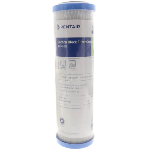 Standard 10" Modified Carbon Block Filter Cartridge, for reduction of chlorine, taste, and odor - 10-Micron